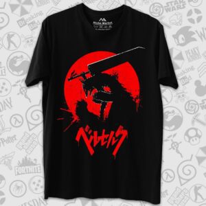 تیشرت Berserk طرح Berserker Side Red Silhouette