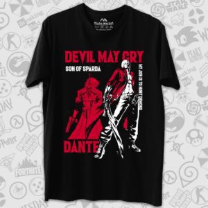 تیشرت Devil May Cry طرح Dante Son of Sparda Red Silhouette