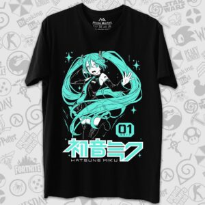 تیشرت Vocaloid طرح Miku White and Blue