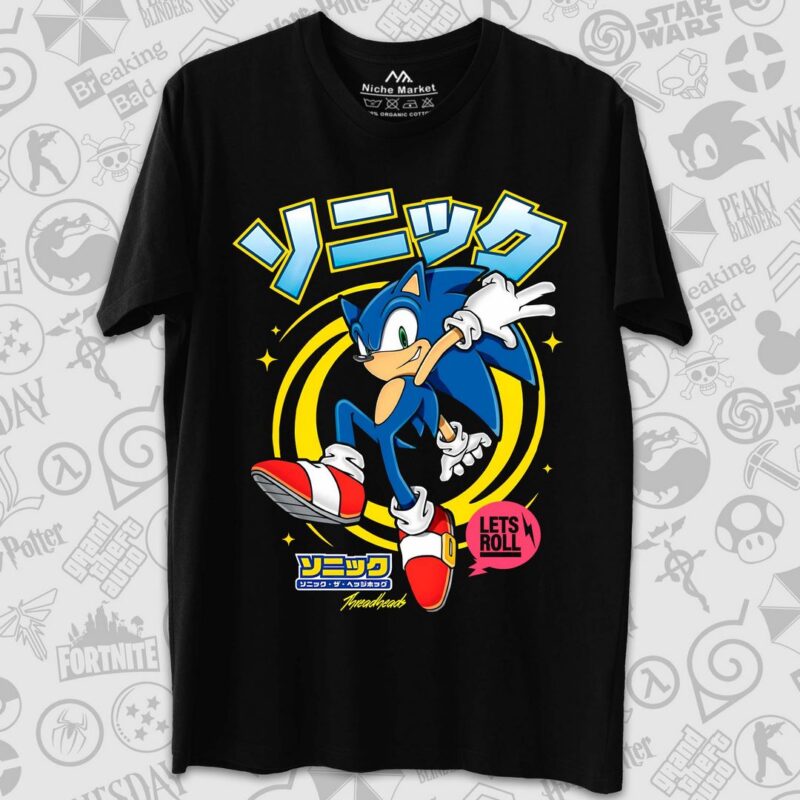 Sonic Jumping Tshirt - 1K JPEG