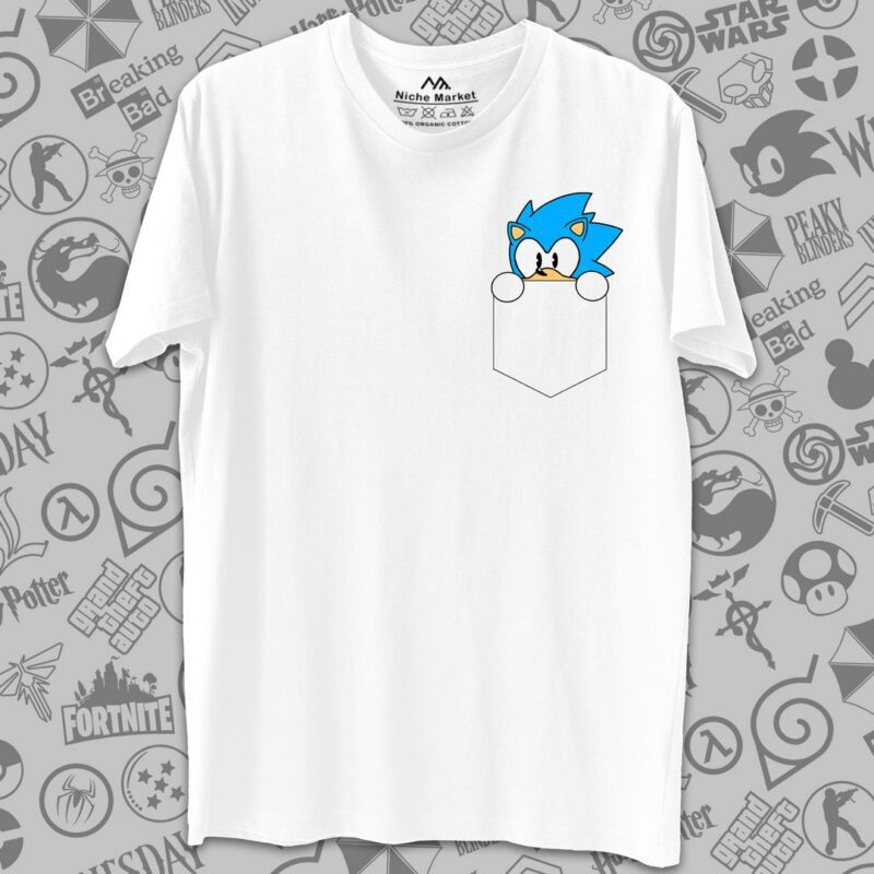 Sonic Pocket White Shirt - 1K JPEG