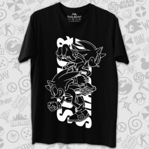 تیشرت Sonic طرح Sonic and Shadow One Color Vertical