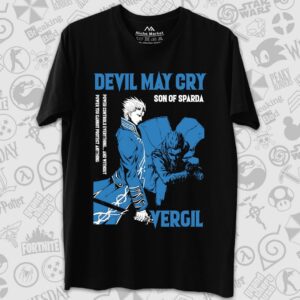 تیشرت Devil May Cry طرح Vergil Son of Sparda Blue Silhouette