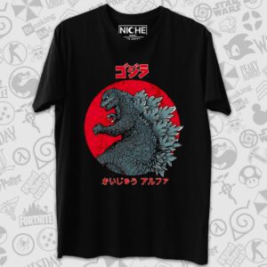 تیشرت Godzilla طرح Red Japanese Logo