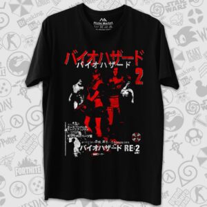 تیشرت Resident Evil طرح Claasic Leon and Claire JPN Text