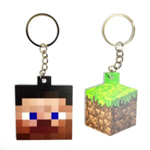 جاکلیدی Minecraft طرح Steve and Dirt Icon