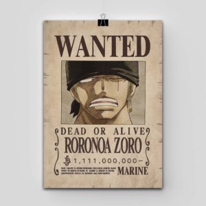 پوستر One Piece طرح Wanted: Roronoa Zoro