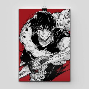 پوستر Jujutsu Kaisen طرح Toji Red