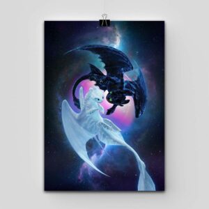 پوستر How to Train Your Dragon طرح Night and Light Fury