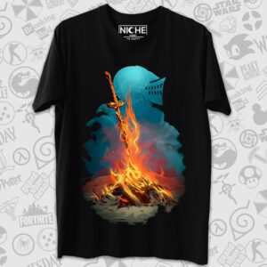تیشرت Dark Souls طرح Knight Bonfire Silhouette