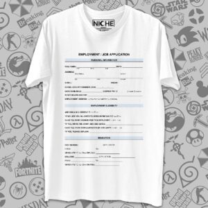 تیشرت فانتزی طرح Job Application Form