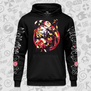 هودی مشکی Helluva Boss طرح I.M.P Gang