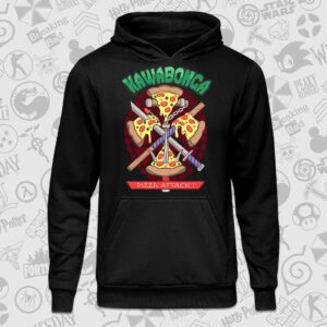 هودی مشکی TMNT طرح Pizza Attack