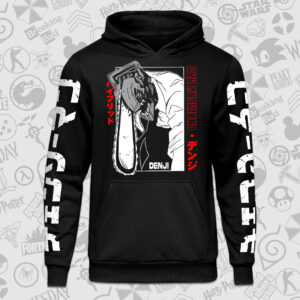 هودی مشکی Chainsaw Man طرح Denji Chainsaw